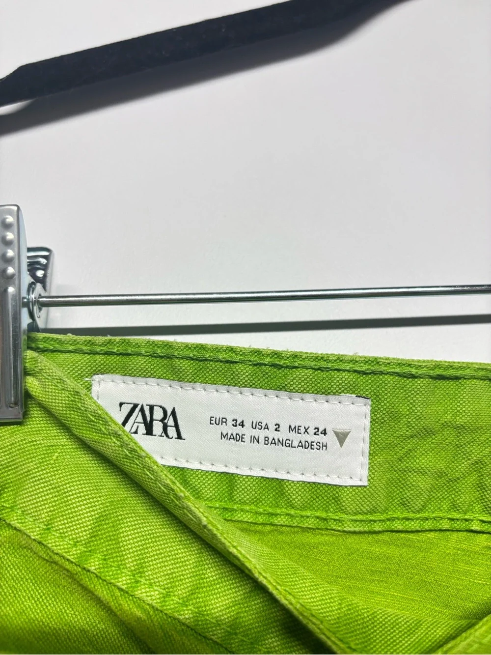 ✨Zara Women’s Mid-Rise Full Length Wide Leg Pants Lime Green Size 2